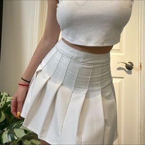 White tennis skirt